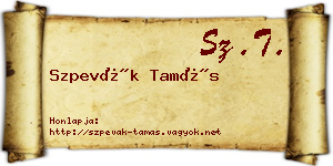 Szpevák Tamás névjegykártya